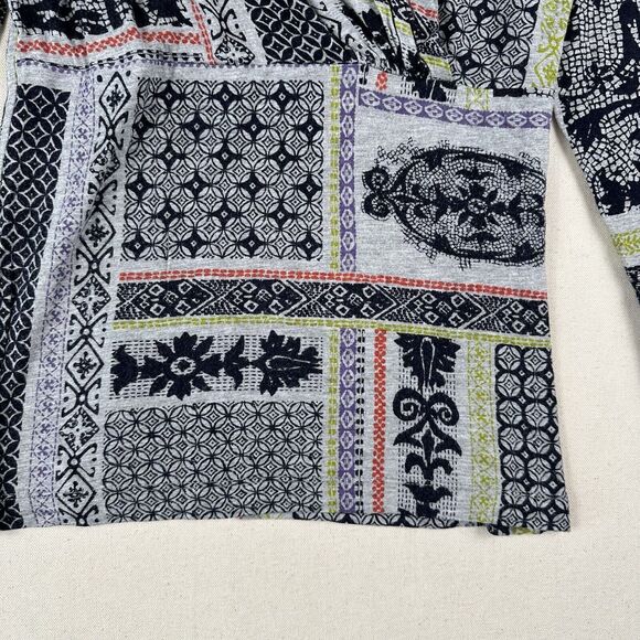 Catherine Andre Shawl Neck Blouse Top Women’s Small Mixed Print Art Long Sleeve - Picture 6 of 16